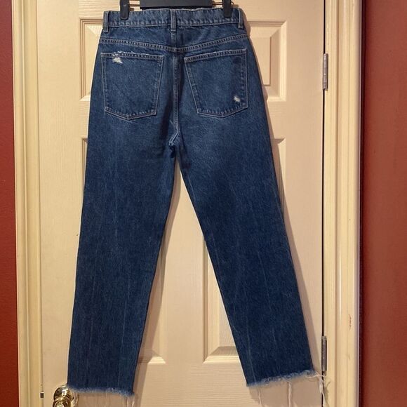 DL1961 Emilie Straight High Rise Vintage Rigid Dark Distressed Size 26 - Picture 3 of 10